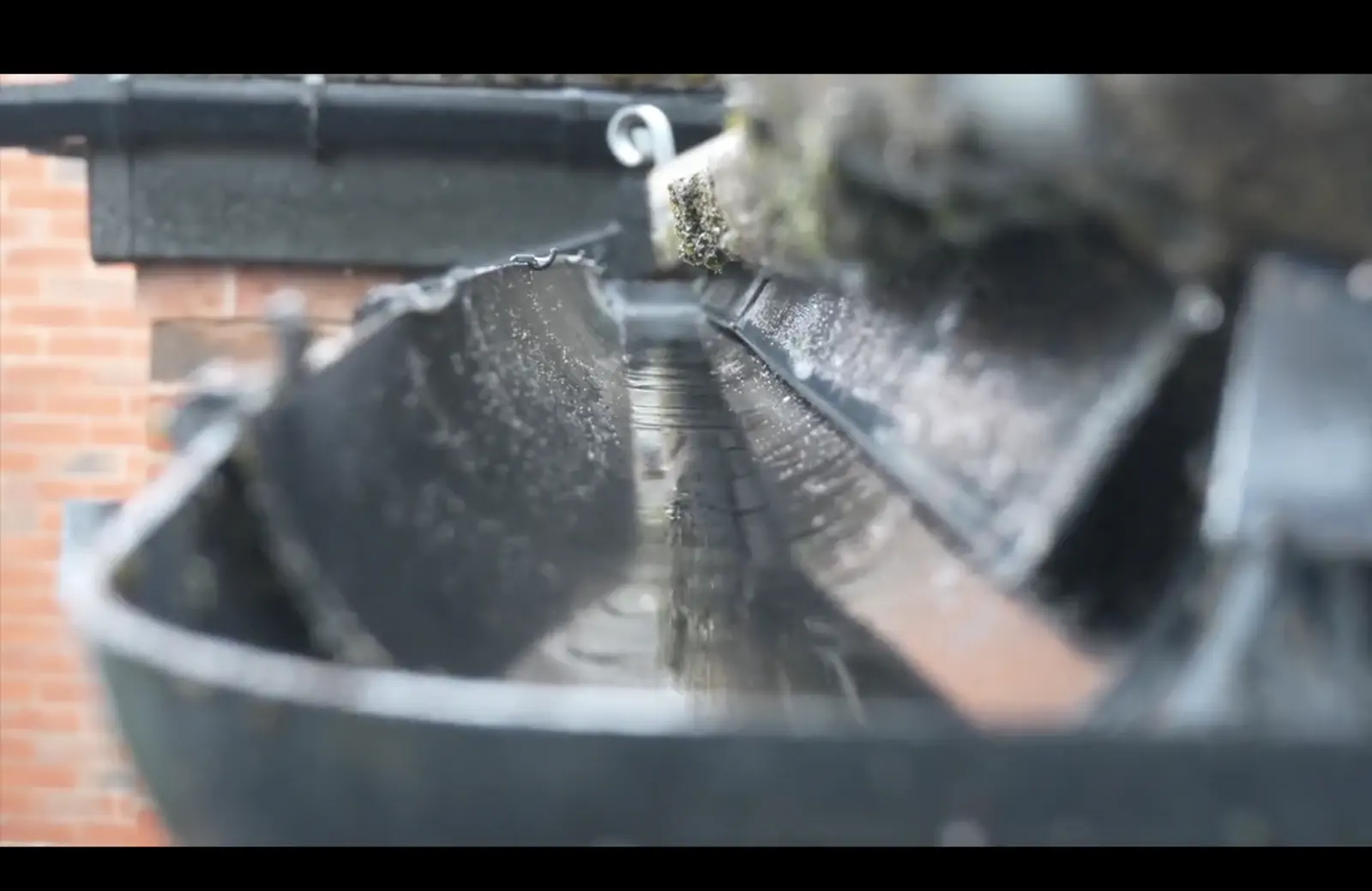 Gutter after a professional gutter cleaning service