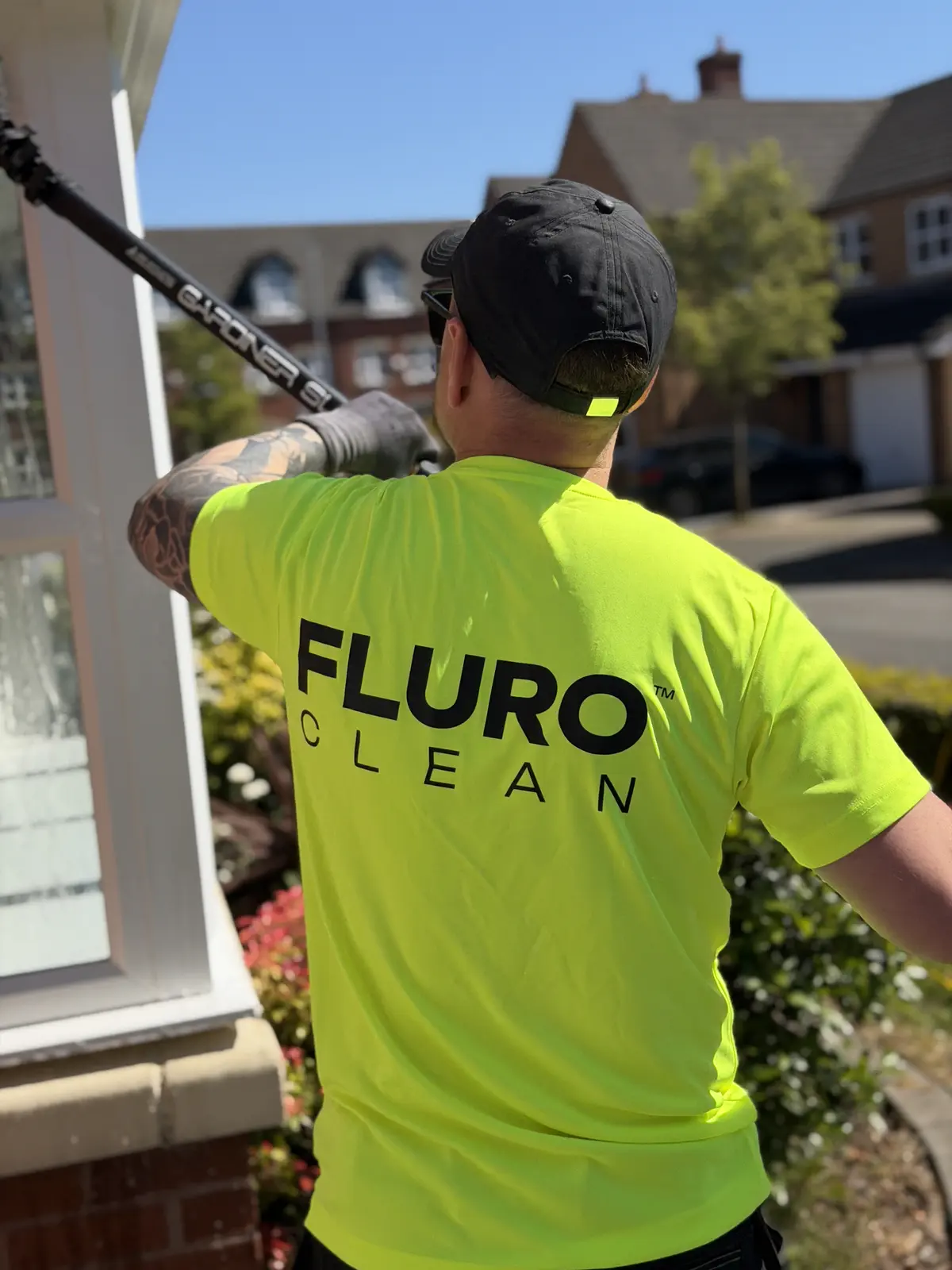 Matthew Field carrying out window cleaning services